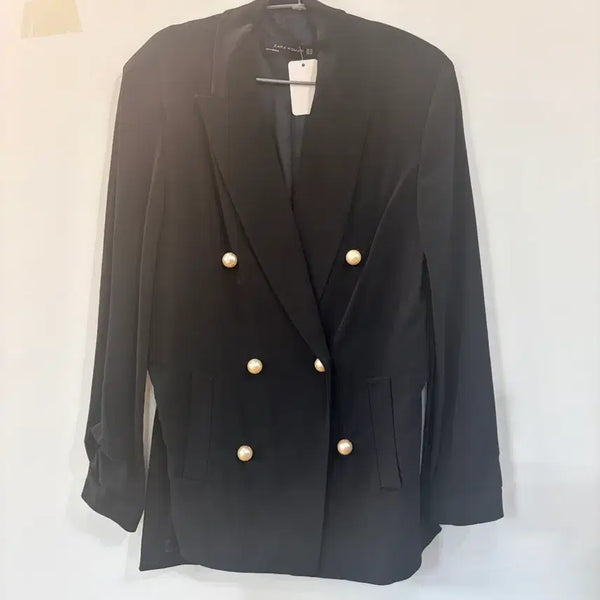 [BUNJANG] Zara Black Gold Button Double Breasted Blazer / 자라 블랙 금장 버튼 더블 버튼 블레이저