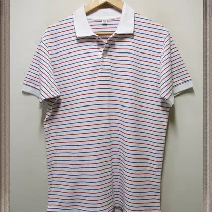 [BUNJANG] Uniqlo Striped Cotton Polo T-Shirt L / 유니클로 컬러줄무늬 면카라티 택L