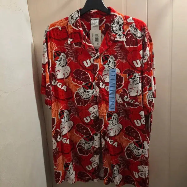[BUNJANG] Champion UGA Hawaiian Shirt Red / XL 챔피온 UGA 하와이안 셔츠 레드 새상품