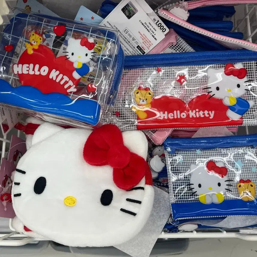 [BUNJANG] Daiso Hello Kitty Pouch, Coin Purse, Keyring, Glasses Case, Scrunchie / 다이소 키티 지갑 파우치 키링 안경 케이스 곱창 머리끈