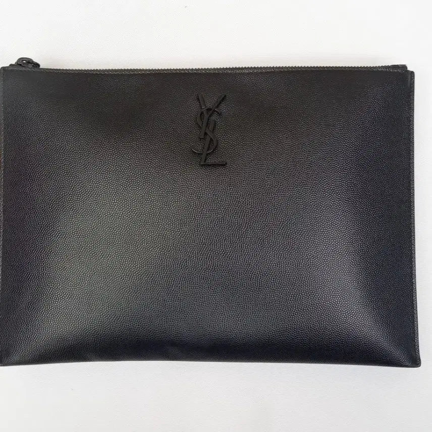 [BUNJANG] Saint Laurent Black Leather Clutch 453249 / 생로랑 블랙 레더 클러치 453249