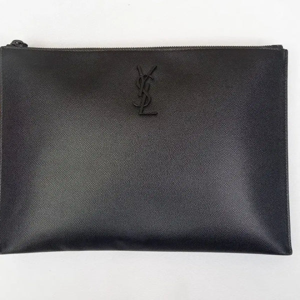 [BUNJANG] Saint Laurent Black Leather Clutch 453249 / 생로랑 블랙 레더 클러치 453249