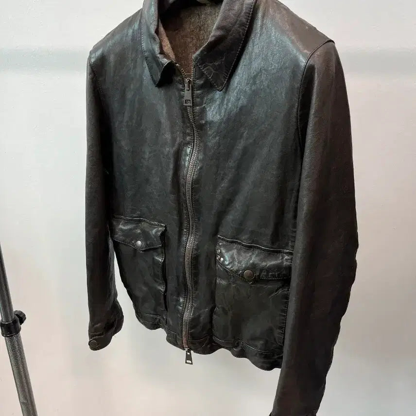 [BUNJANG] Pannicale Italy Antique Leather Blouson Size M / 95) 빠니깔레 이태리 앤틱 레더 블루종