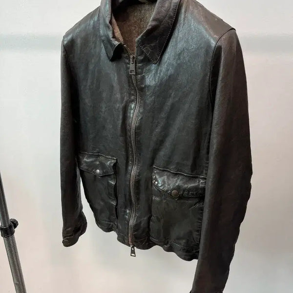 [BUNJANG] Pannicale Italy Antique Leather Blouson Size M / 95) 빠니깔레 이태리 앤틱 레더 블루종