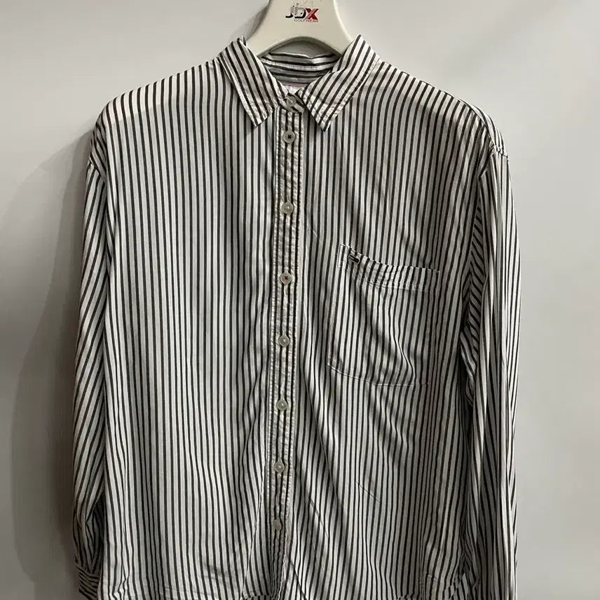 [BUNJANG] Tommy Jeans Men's Striped Oversized Long Sleeve Shirt M / [M] 타미진 TOMMY JEANS 스트라이프 오버핏 긴팔 셔츠 1.5