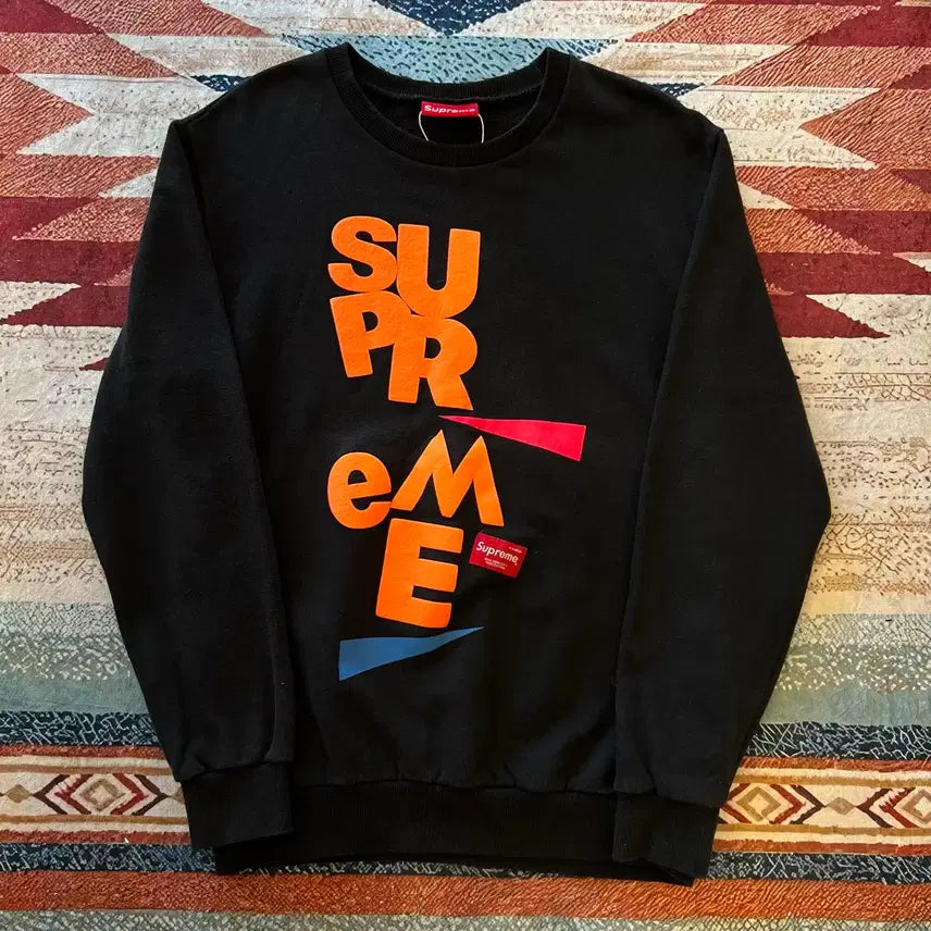 [BUNJANG] Supreme Lettering Big Logo Sweatshirt Black XL / 슈프림 레터링 빅로고 맨투맨 스웨트셔츠 [블랙] XL/105
