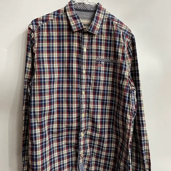[BUNJANG] Napapijri Madras Check Long Sleeve Shirt / [M] 나파피리 NAPAPIJRI 체크 긴팔 셔츠 남방 3.5