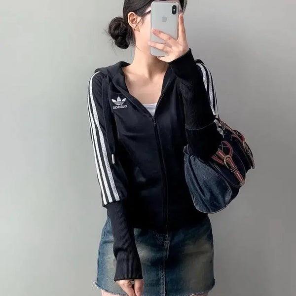 [BUNJANG] Adidas Silver Hooded Zip-Up Jacket / 아디다스 실버 대장 후드집업 / 솜빈티지 버터플라이빈티지
