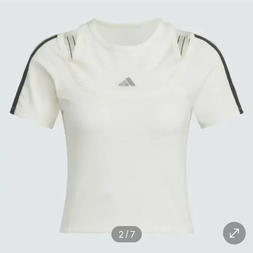 [BUNJANG] Adidas KR7606 Two-Layer Neck Baby Tee / 아디다스 KR7606 댄스 투 레이어 넥 베이비 티