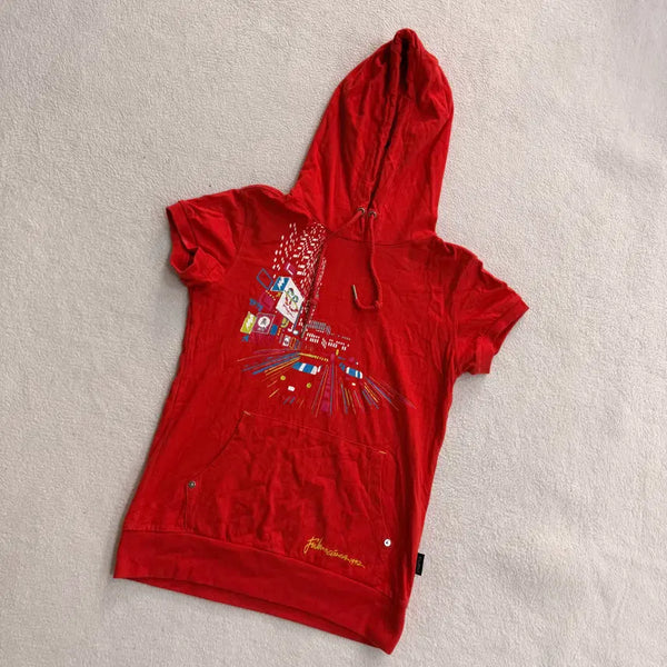 [BUNJANG] S Short Sleeve Hoodie / S 후부 반팔 후드티 0602T1