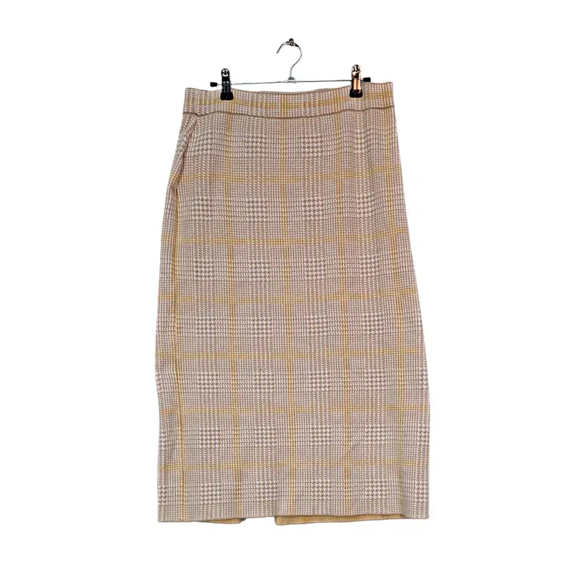 [BUNJANG] Celebshop Women's Classic Slim Fit Knit Skirt Check (Size 30) / 셀럽샵 여성 클래식한 슬림핏 니트스커트 30 체크 미사용 25742
