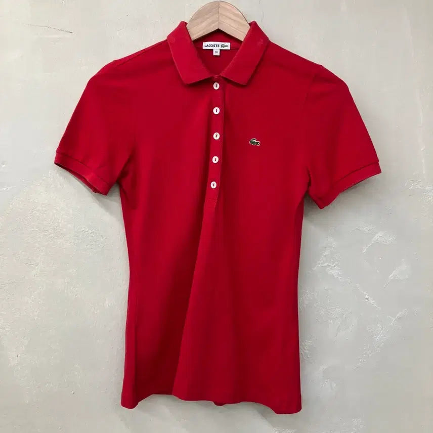 [BUNJANG] Lacoste Red Polo Shirt Size 36 / 라코스테 카라티 레드 36