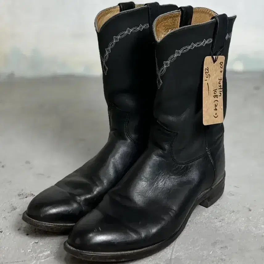 [BUNJANG] 90s Justin Roper Western Boots - USA Made, Size 10B (270-275) / [270] 90's USA Made 저스틴 카우보이 로퍼 웨스턴 부츠