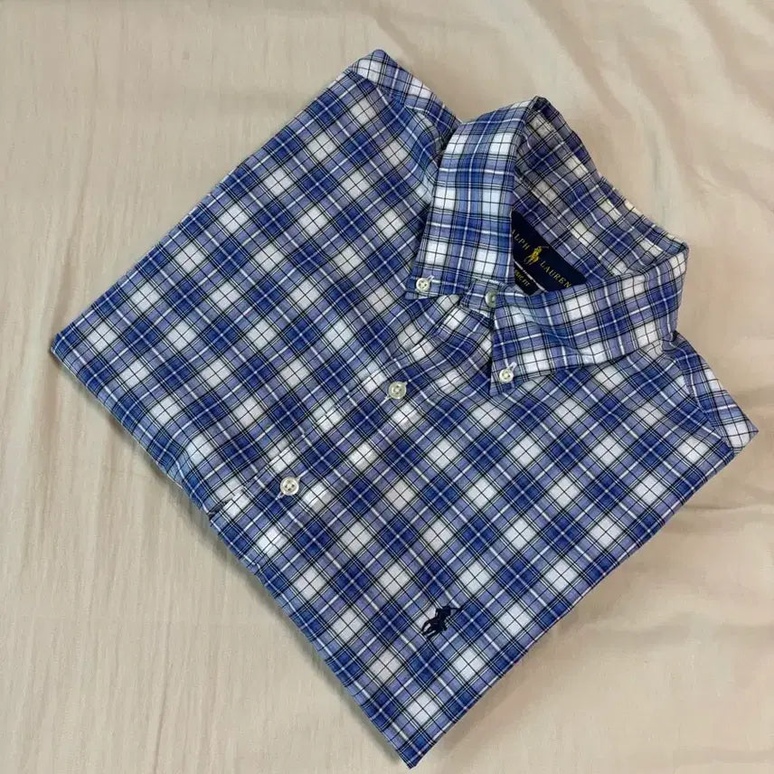 [BUNJANG] Polo Ralph Lauren Classic Fit Check Short Sleeve Shirt / L) 폴로 랄프로렌 신형탭 클래식핏 체크 반팔 셔츠