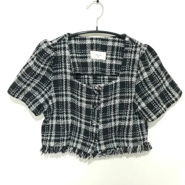 [BUNJANG] Short Sleeve Cropped Tweed Jacket / 반소매 크롭 트위드 자켓 F_S2643