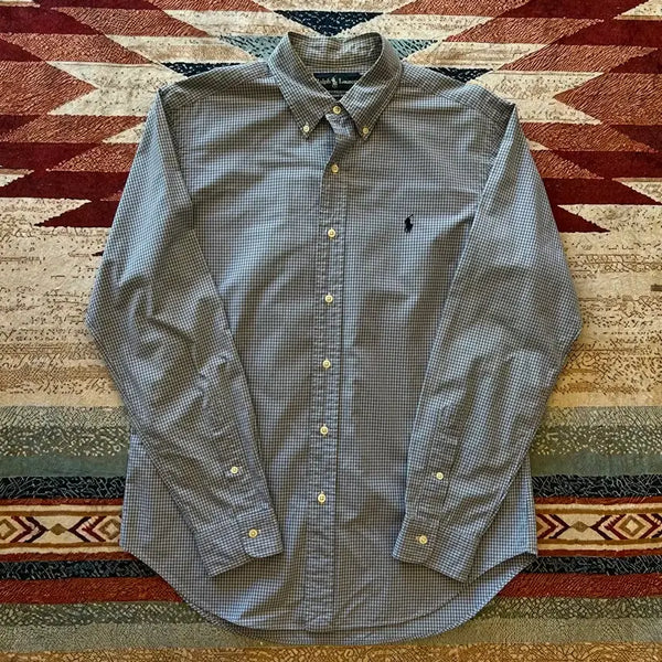 [BUNJANG] Polo Ralph Lauren Small Pony Check Long Sleeve Shirt Sky Blue M/95 / 폴로 랄프로렌 스몰포니 체크 긴팔셔츠 [스카이블루] M/95