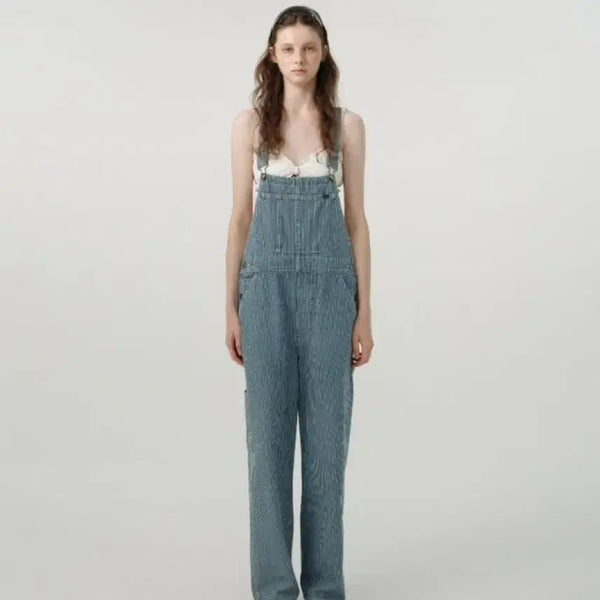 [BUNJANG] The Barnet Hickory Stripe Denim Overalls / 더바넷 히코리스트라이프 데님 오버롤