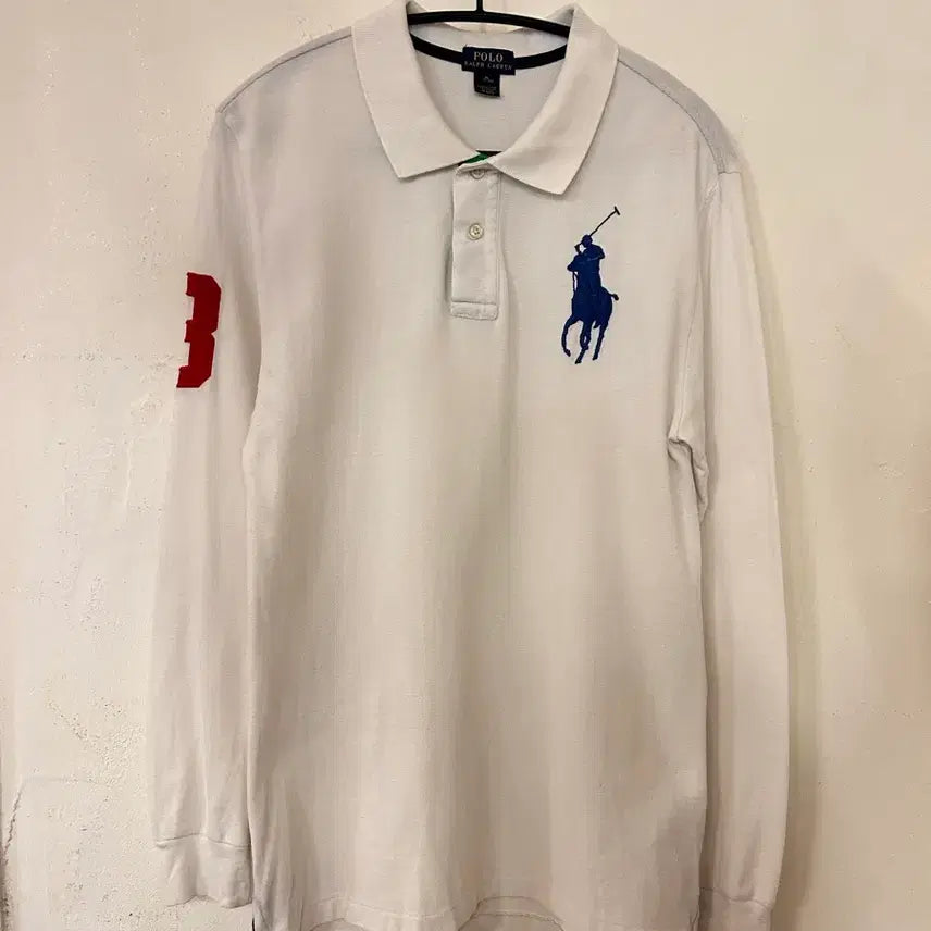 [BUNJANG] Polo Ralph Lauren White Big Pony Polo Shirt XL / 폴로 랄프로렌 화이트 빅포니 카라티 (XL)