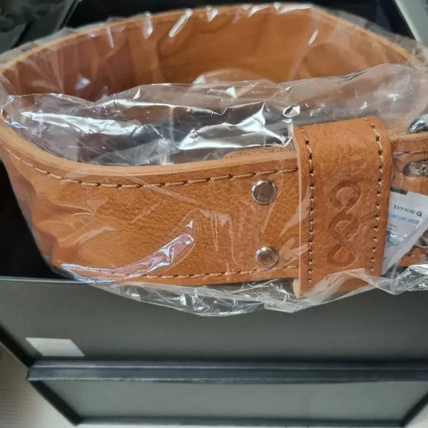 [BUNJANG] Shield Genuine Leather Weightlifting Belt - Brown, Large / 헬스 쉴드 벨트 L