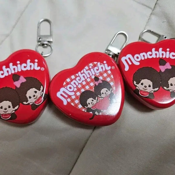 [BUNJANG] Monchhichi Heart Charm Set (3 Pieces) / 몬치치 하트 키링 3개 세트