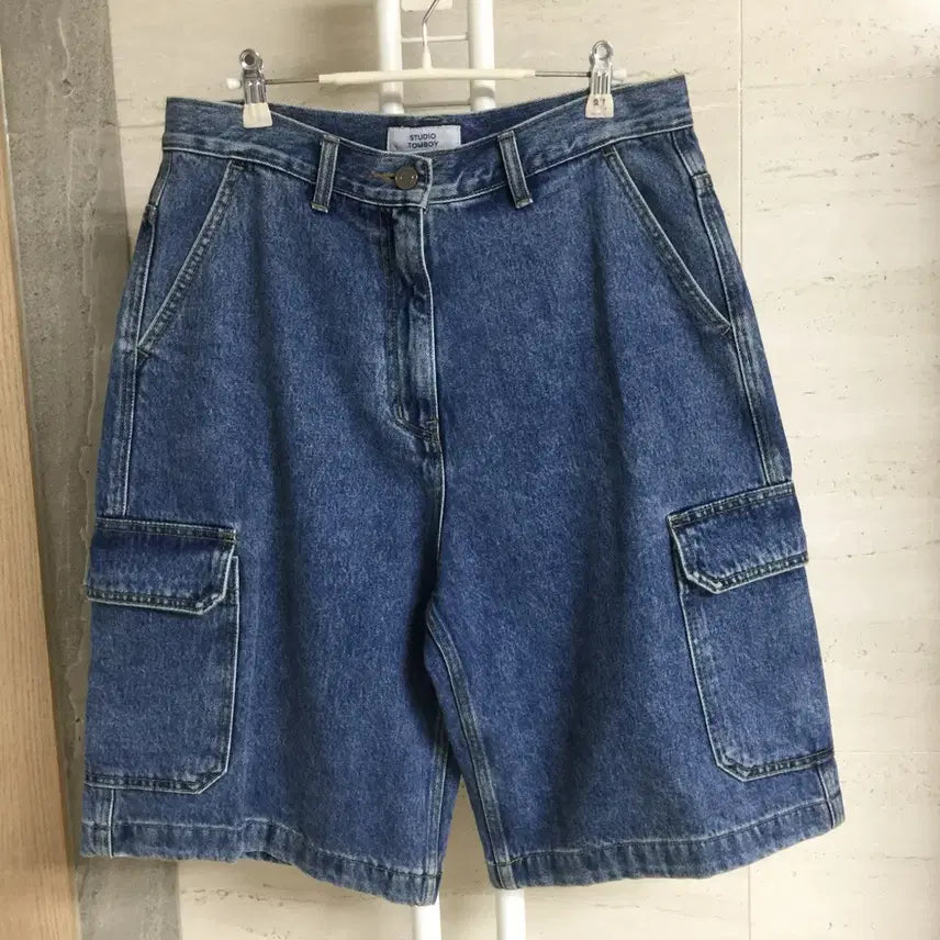 [BUNJANG] Studio Tomboy 2026 New Denim Cargo Shorts / 스튜디오 톰보이 26년 신상 데님 카고 반바지 30