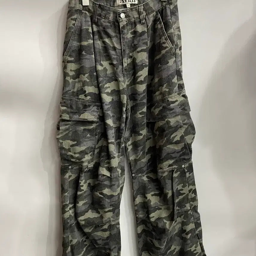 [BUNJANG] Avandress Camo Wide Cargo Pants Khaki / [S] 아반드레스 Avandress 카모 와이드 카고 팬츠 카키 3.5