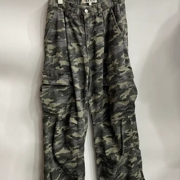 [BUNJANG] Avandress Camo Wide Cargo Pants Khaki / [S] 아반드레스 Avandress 카모 와이드 카고 팬츠 카키 3.5