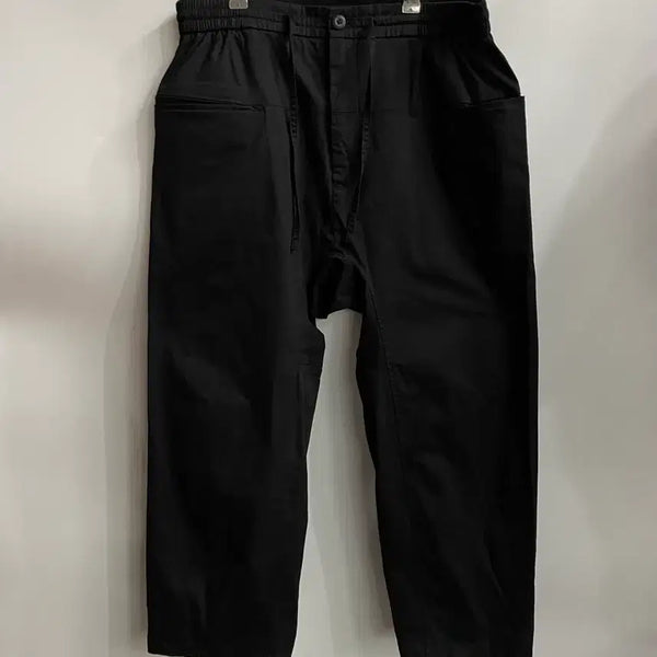 [BUNJANG] M Cotton Banding Crop Wide Pants Black (Drawstring Sarouel Fit) / [M] 코튼 밴딩 크롭 와이드 팬츠 블랙 (드로스트링 사루엘핏) 1.5
