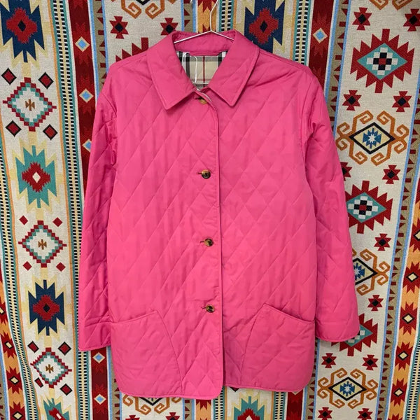 [BUNJANG] Burberry London Women's Nova Check Pink Quilted Jacket M / 버버리 런던 여성 노바체크 핑크 퀼팅자켓 M