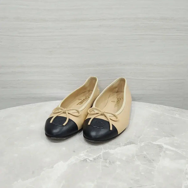 [BUNJANG] Chanel CC Logo Ballerina Flat Shoes / 36.5 / 샤넬 CC로고 발레리나 플랫 슈즈 G02819