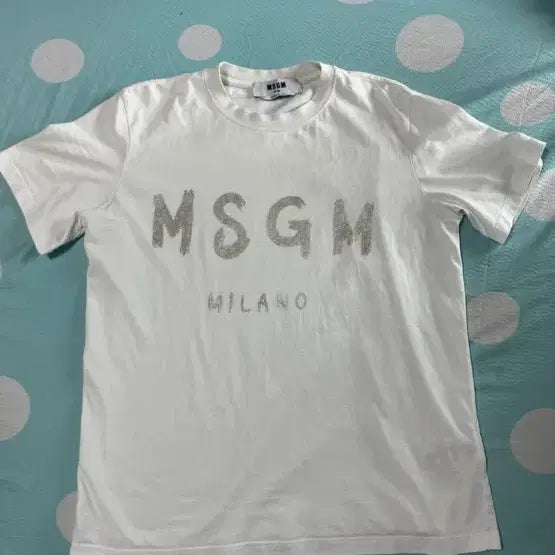 [BUNJANG] MSGM Milano Logo Short Sleeve T-Shirt (White, Size M) / MSGM 밀라노