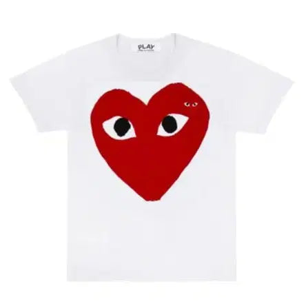 [BUNJANG] Comme des Garçons PLAY Big Heart White T-Shirt / 꼼데가르송 플레이 빅하트 화이트 반팔
