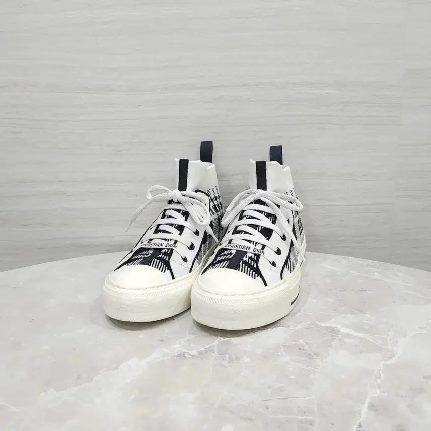 [BUNJANG] Dior Walk'n'Dior Check High-Top Sneakers / 36 / 디올 워크앤디올 체크 하이탑 스니커즈
