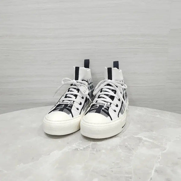 [BUNJANG] Dior Walk'n'Dior Check High-Top Sneakers / 36 / 디올 워크앤디올 체크 하이탑 스니커즈