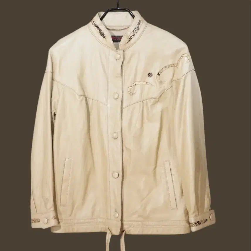 [BUNJANG] Torras Python Skin Leather Jacket / 스페인 파이톤 스킨 레더 자켓