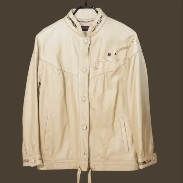 [BUNJANG] Torras Python Skin Leather Jacket / 스페인 파이톤 스킨 레더 자켓