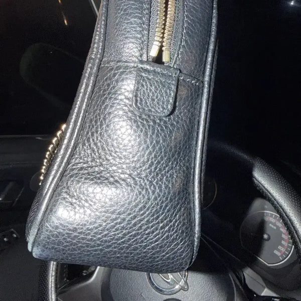 [BUNJANG] Gucci Black Leather Shoulder Bag / 구찌 블랙 레더 숄더