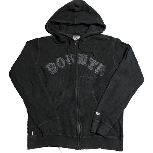 [BUNJANG] Bounty Hunter 90s Original Arch Logo Applique Full Zip Waffle Hoodie / 90s 바운티 헌터 오리지널 아치 로고 아플리케 풀집 와플 후드 집업
