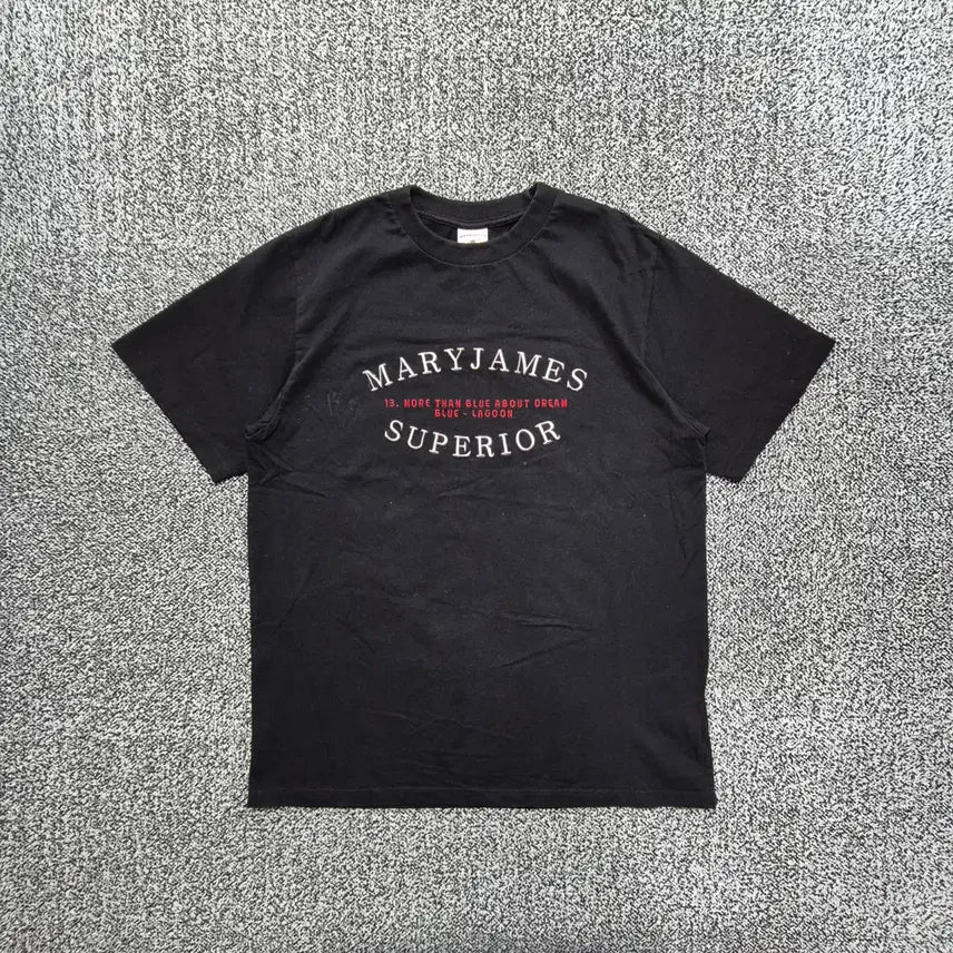 [BUNJANG] Vintage9 Mary Jane's Superior Lettering T-Shirt Black / 빈티지9. 메리제임스 슈페리어 드림 레터링 반팔 티셔츠 블랙