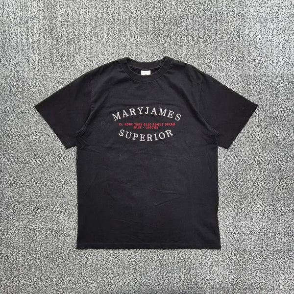 [BUNJANG] Vintage9 Mary Jane's Superior Lettering T-Shirt Black / 빈티지9. 메리제임스 슈페리어 드림 레터링 반팔 티셔츠 블랙