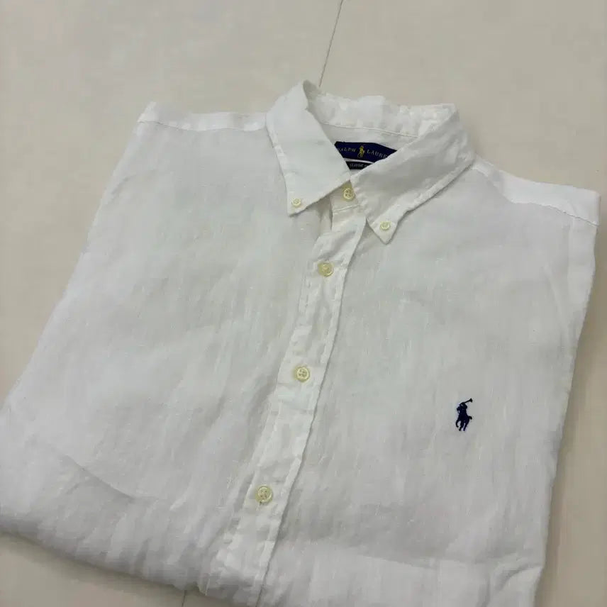 [BUNJANG] Polo Ralph Lauren Classic Fit Linen Shirt XL / [백화점판/큐알신형] 폴로 린넨 셔츠 클래식핏 XL(110~115)
