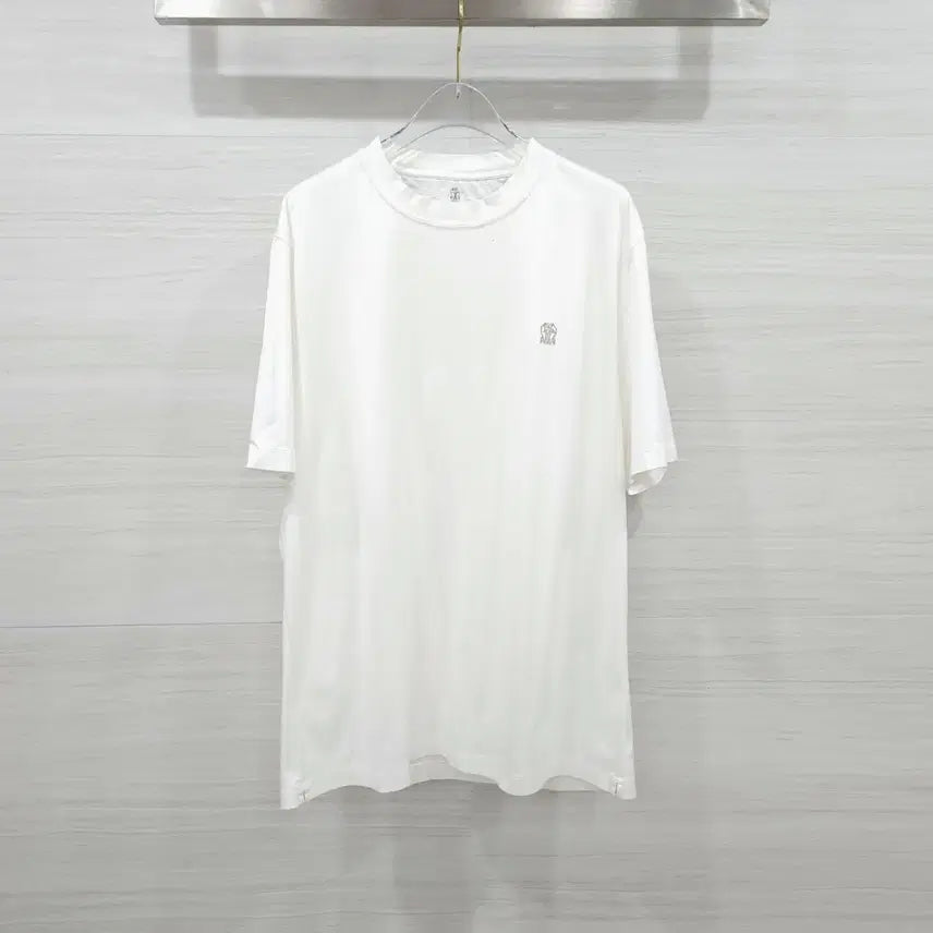 [BUNJANG] Brunello Cucinelli White Logo Embroidered Short Sleeve T-Shirt XXL / XXL / 브루넬로 쿠치넬리 화이트 로고 자수 반팔 티셔츠