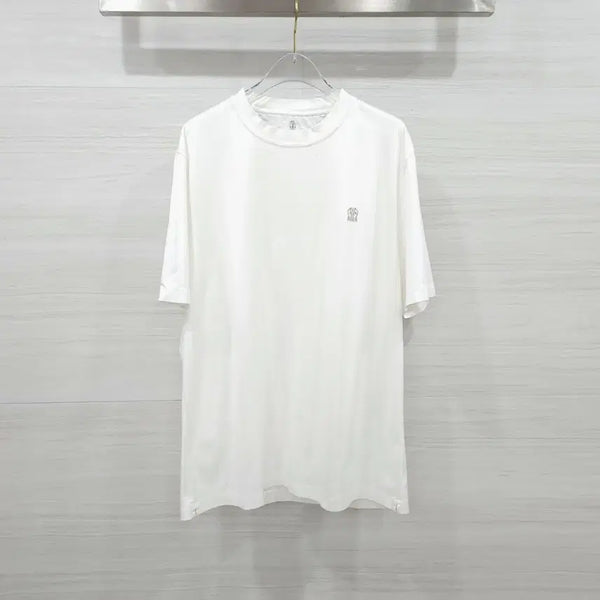 [BUNJANG] Brunello Cucinelli White Logo Embroidered Short Sleeve T-Shirt XXL / XXL / 브루넬로 쿠치넬리 화이트 로고 자수 반팔 티셔츠