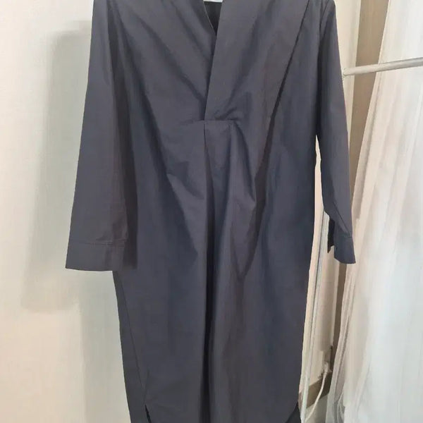 [BUNJANG] Navy Collar Long Dress / 카라 롱원피스 네이비