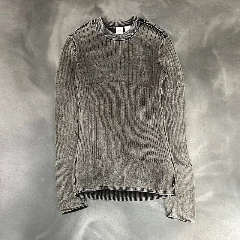 [BUNJANG] Armani Exchange Grunge Ribbed Knit Sweater / 아르마니익스체인지 그런지 골지 니트 y18669
