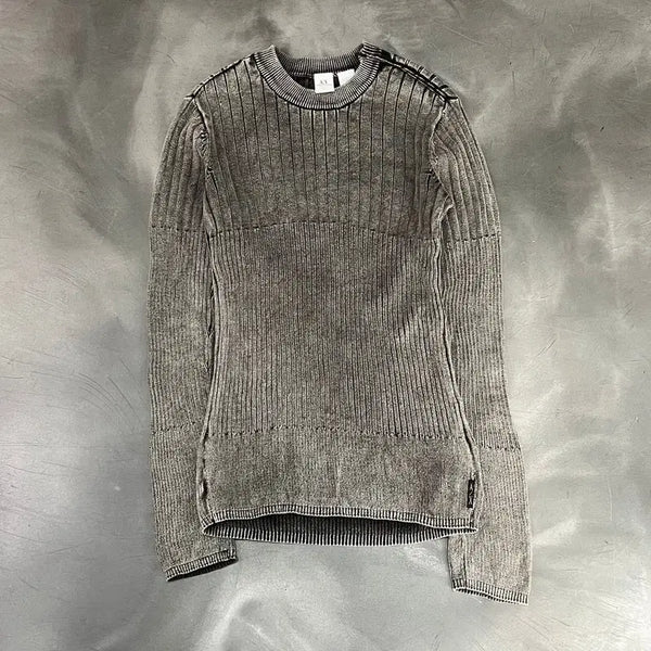 [BUNJANG] Armani Exchange Grunge Ribbed Knit Sweater / 아르마니익스체인지 그런지 골지 니트 y18669
