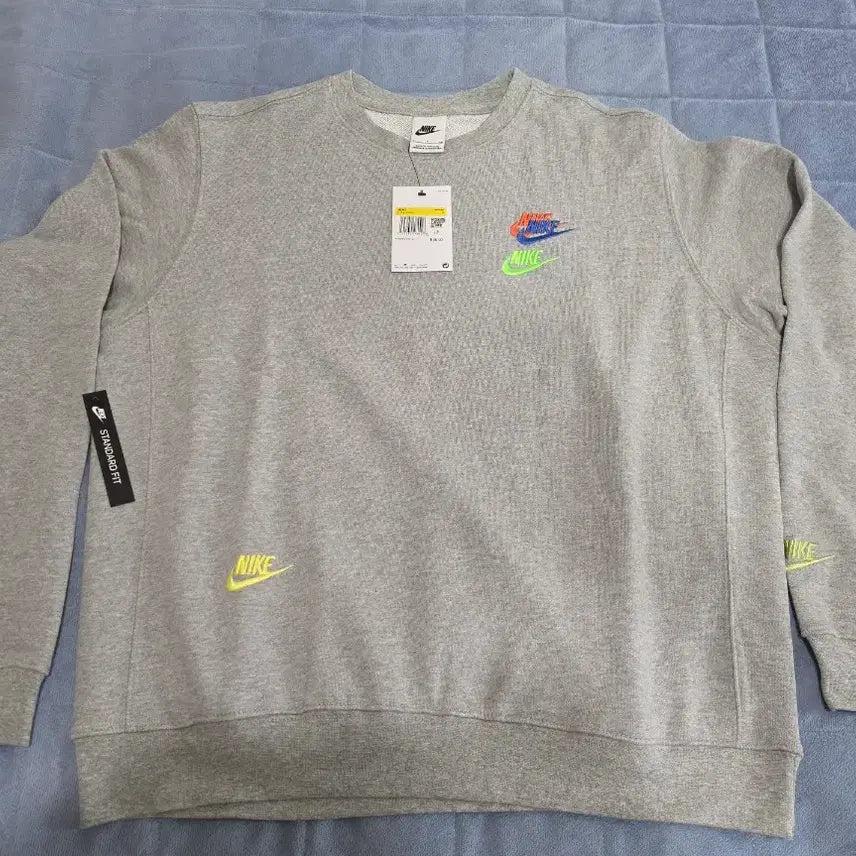 [BUNJANG] Nike Men's & Women's Unisex Gray Crewneck Sweatshirt / 새제품-나이키 남녀공용 그레이 색상 맨투맨 스우시