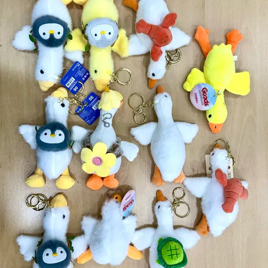 [BUNJANG] Duckgoose Duck & Goose Plush Keychain Bundle / Duckgoose거위 오리 인형뽑기 열쇠가방고리 키링 인형 일괄