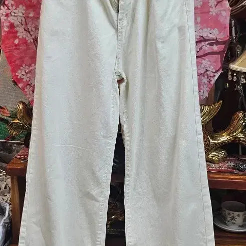 [BUNJANG] Wide Leg Cotton Slacks Beige / 와이드 슬랙스 면베이지최상