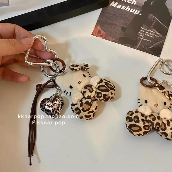 [BUNJANG] Hello Kitty Leopard Print Tanning Keyring / 호피 키티 태닝 키링